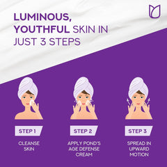 POND'S Age Defense, Overnight Replenishing Face Cream, with Vitamin B3 and White Tea, 50ml