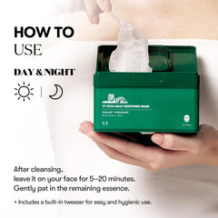 VT COSMETICS CICA Daily Soothing Mask 30 Sheets, Centella Asiatica & Hyaluronic Acid for Moisturizing & Hydrating, Instant Calm & Glow, Skin Softening Facial Mask, Korean Face Mask