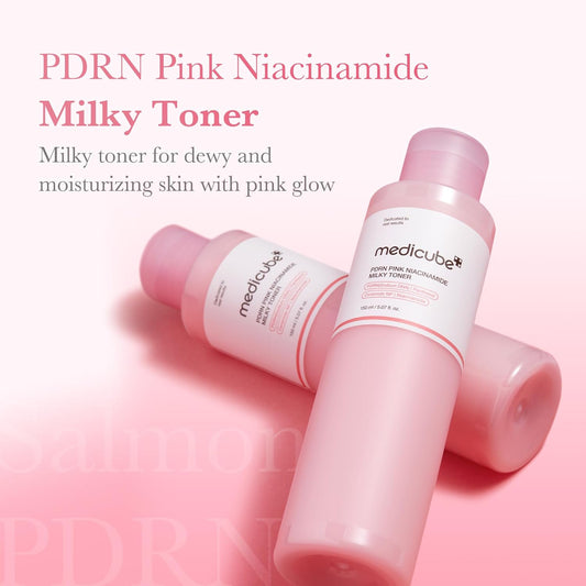 medicube Salmon DNA PDRN Pink CICA Soothing Toner I Pink Glow Toner for Skin Boosting, Soothing and Calming, Uneven Skin Tone, Peptide & Niacinamide, Korean Skin Care (250ml / 8.45 fl. oz.)