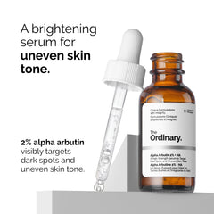 The Ordinary Alpha Arbutin 2% + Hyaluronic Acid, Brightens Skin and Targets Dark Spots, 1 Fl Oz