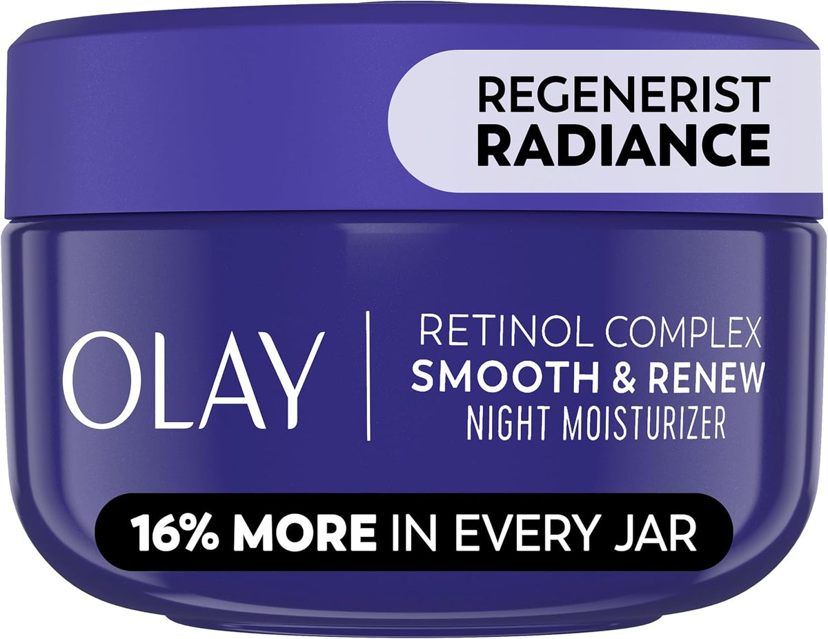 Olay Retinol 24 Face Moisturizer, Anti-Aging Night Face Cream for Wrinkles and Uneven Skin Tone with Retinol, 1.7 oz