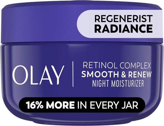 Olay Retinol 24 Face Moisturizer, Anti-Aging Night Face Cream for Wrinkles and Uneven Skin Tone with Retinol, 1.7 oz