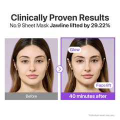 numbuzin No.9+ NAD+ BIO Lifting Full Face Mask, Peptide & Collagen Two-Piece Firming Mask for a Smooth, Defined-Looking Skin Finish, 4 Sheets + Lifting Band