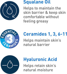 CeraVe Hydrating Foaming Cleanser with Squalane, Hyaluronic Acid & Ceramides | Moisturizing for Dry to Very Dry Skin | Fragrance & Residue Free 8 FL Oz