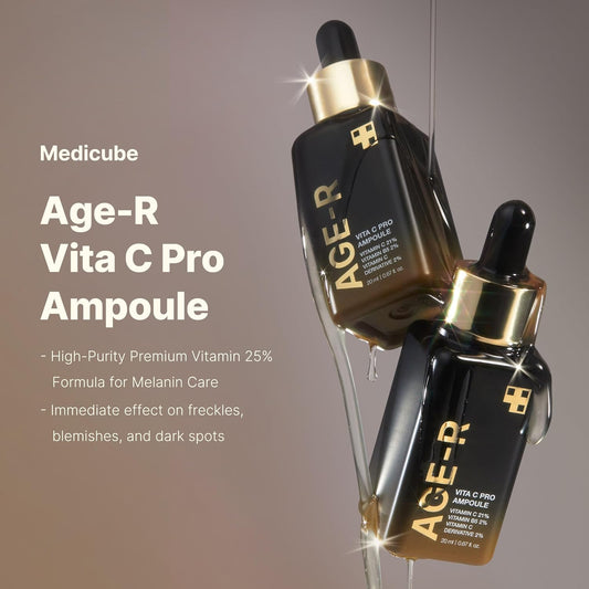 Medicube Age-R Vita C Pro Ampoule -Vitamin C Serum for Pigmentation, Uneven Skin Tone, and Hydration - Boost Absorption and Radiance by up to 780% with Age-R Booster Pro