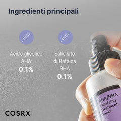 COSRX AHA/BHA Treatment Toner 5.07 fl.oz/ 150ml, Facial Exfoliating Spray for Whiteheads, Pores, & Uneven Skin, Korean Toner, Not Tested on Animals, No Parabens, No Sulfates, Korean Skin Care