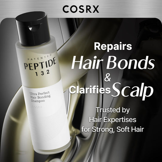COSRX PEPTIDE 132 Hair Bonding Shampoo - Daily Scalp Treatment for Dandruff, Repairs & Strengthens All Dry and Damaged Hair Types - 6.76 fl oz