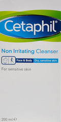 Cetaphil Non Irritating Cleanser, Face & Body Wash for Men & Women, Normal to Dry and Sensitive Skin, Unscented, 200 ml