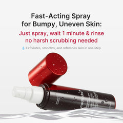 medicube Red Body Peeling Shot, Strawberry Skin Body Spray Cleanser, AHA + BHA + Succinic Acid, Exfoliating, 3.88 oz.