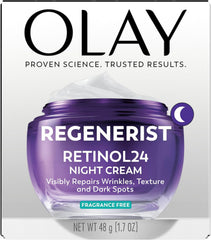 Olay Retinol 24 Face Moisturizer, Anti-Aging Night Face Cream for Wrinkles and Uneven Skin Tone with Retinol, 1.7 oz