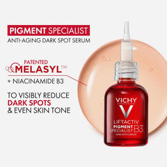 Vichy LiftActiv B3 Serum 5% Niacinamide + Glycolic Acid + Tranexamic Acid + Peptides, Fades Dark Spots & Smooths Wrinkles In 8 Weeks, Discoloration Correcting Serum, Alcohol Free