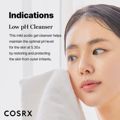 COSRX Low pH Good Morning Gel Face Cleanser, 5.07 fl oz, BHA Face Wash, Daily Mild Face Cleanser for Sensitive Skin, PH Balancing, Korean Skin Care, Korean Face Wash