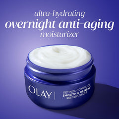 Olay Retinol 24 Face Moisturizer, Anti-Aging Night Face Cream for Wrinkles and Uneven Skin Tone with Retinol, 1.7 oz