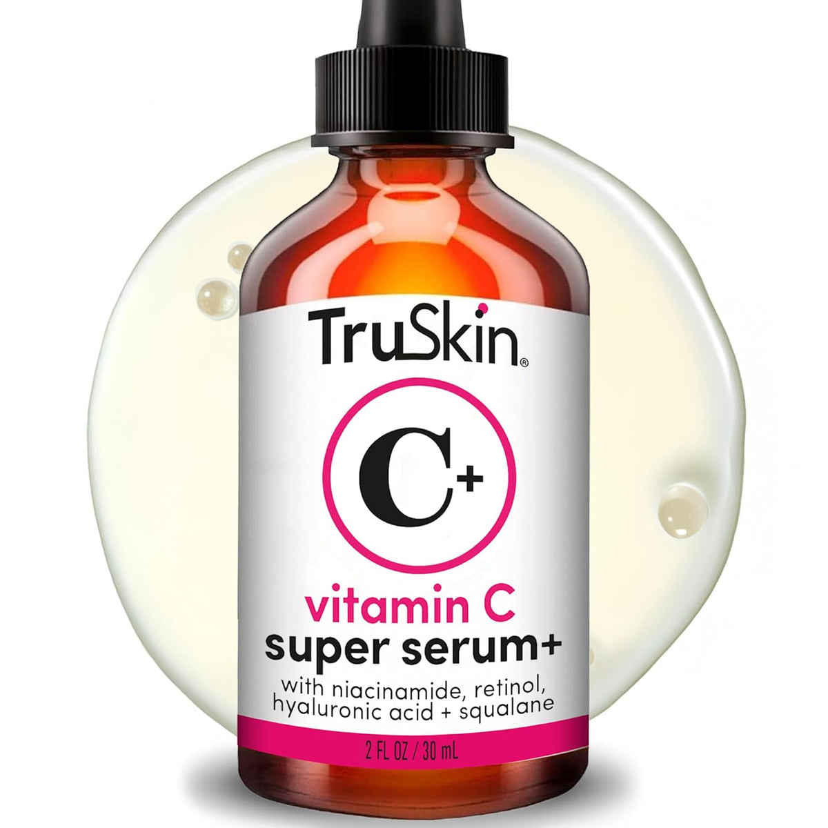 TruSkin Vitamin C Super Serum for Face - Five Skin Benefits in One Serum with Vitamin C, Retinol, Niacinamide, Hyaluronic Acid & Squalane - Brighten, Firm & Smooth the Look of Skin - 1 fl oz