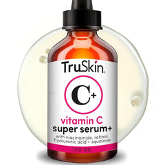 TruSkin Vitamin C Super Serum for Face - Five Skin Benefits in One Serum with Vitamin C, Retinol, Niacinamide, Hyaluronic Acid & Squalane - Brighten, Firm & Smooth the Look of Skin - 1 fl oz