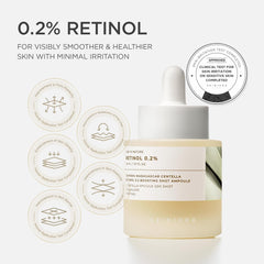 SKIN1004 Retinol 0.2% Boosting Shot Ampoule 1.01fl.oz, 30ml, Hydrating Face Serum, Concentrated Korean Facial Spicule Serum, Retinol & Retinal, Madagascar Centella Asiatica Extract, Korean Skin Care