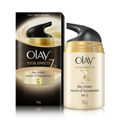Olay Total Effects 7-in-1 Anti-ageing Day Cream With A Touch Of Foundation Spf15, 50g