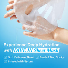 Torriden DIVE IN Hyaluronic Acid Facial Mask (10 sheets) + Hyaluronic Acid Serum 50ml(1.69 fl.oz.) * 2 (Pack of 2)