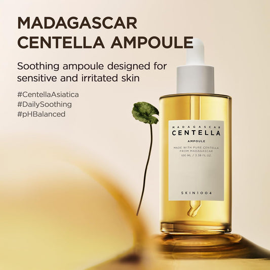 SKIN1004 Madagascar Centella Asiatica Ampoule Facial Serum 1.01 fl.oz(30ml) | 100% Centella Asiatica Extract for Soothing Sensitive and Acne-prone Skin (Ampoule 100ml)