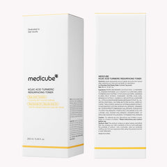 medicube Kojic Acid Turmeric Smoothing Toner for Face & Body | Lightweight Toner for Balancing Uneven Skin Tone & Texture | Niacinamide, Glycolic Acid for Clear Glass Skin | 8.45 fl.oz
