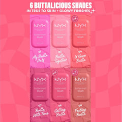 NYX Professional Makeup Buttermelt Blush, Powder Blush, up to 12 H Wear, Fade & Transfer Resistant, Feeling Butta.