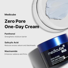 Medicube Zero Pore One Day Cream | Pore Refining Cream | Oil free & Non-greasy Formula | 5% Panthenol/0.1% BHA/Niacinamide