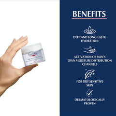 Eucerin Aquaporin Active Light Face Day Cream with Gluco-Glycerol, Intense 24-Hour Hydration for Supple & Soft Skin, Ideal Make-Up Base, Non-Comedogenic, for Normal to Combination Skin, 50ml