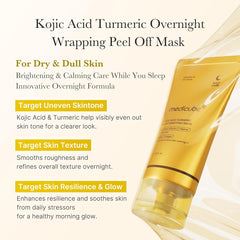 medicube Turmeric Overnight Wrapping Peel Off Mask, Korean skincare, 2.53 fl. oz.