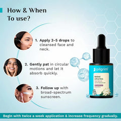 Pilgrim 0.5% Retinol & 1% Hyaluronic Acid Lift & Firm Serum with Pomegranate | Anti-Aging Face Serum for Wrinkles & Fine Lines | Hydrating Skin Tightening Formula | All Skin Types | 1.01 Fl Oz (30ml)