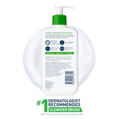 CeraVe Hydrating Facial Cleanser, Moisturizing Face Wash For Dry Skin, Hyaluronic Acid + Ceramides + Glycerin, Hydrating Cleanser For Normal To Dry Skin, National Eczema Association Certified