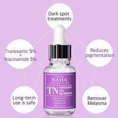 Cos De BAHA Tranexamic Acid 5% Serum 1 Fl Oz – Niacinamide 5%, Hyaluronic Acid & Aloe for Dark Spots & Uneven Tone, Remover Melasma (30 ml)