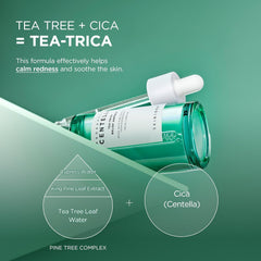SKIN1004 Tea-Trica Relief Ampoule, 3.38 fl.oz,100ml, Korean Face Serum with Cica & Tea Tree, Facial Serum with Madagascar Centella, Hydrating & Calming Ampoule for Soothing Effect, Korean Skin Care