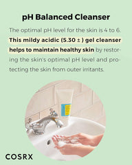 COSRX Low pH Good Morning Gel Cleanser 1.7 fl.oz / 50ml | TSA Approved Travel Size Mild Face Cleanser | Korean Skin Care for Acne Prone Skin, PH Balancing, Anti Acne, Breakouts Treatment