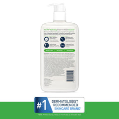 CeraVe Hydrating Cream To Foam Cleanser, Makeup Remover Face Wash For Dry Skin, Foaming Facial Cleanser With Hyaluronic Acid, Normal To Dry Skin, Fragrance Free & Non Comedogenic, 19 Fluid Ounce