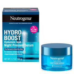 Neutrogena Hydro Boost Night Pressed Serum - with Hyaluronic Acid & Antioxidants, Hydrating Face Moisturizer that Restores & Revitalizes Skin Overnight, for Normal to Extra Dry Skin, 1.7 oz