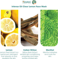 Himalaya Men Intense Oil Clear Lemon Face Wash Gently Cleanses Impurities & Removes Excess Oil -100ml