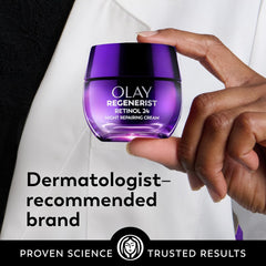 Olay Retinol 24 Face Moisturizer, Anti-Aging Night Face Cream for Wrinkles and Uneven Skin Tone with Retinol, 1.7 oz