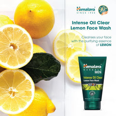Himalaya Men Intense Oil Clear Lemon Face Wash Gently Cleanses Impurities & Removes Excess Oil -100ml