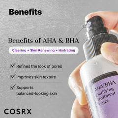 COSRX AHA/BHA Treatment Toner 5.07 fl.oz/ 150ml, Facial Exfoliating Spray for Whiteheads, Pores, & Uneven Skin, Korean Toner, Not Tested on Animals, Korean Skin Care