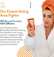 AcneFree Severe Acne 10% Benzoyl Peroxide Foaming Cleansing Wash, 5 Ounce