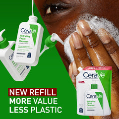 CeraVe Hydrating Facial Cleanser, Moisturizing Face Wash For Dry Skin, Hyaluronic Acid + Ceramides + Glycerin, Hydrating Cleanser For Normal To Dry Skin, National Eczema Association Certified