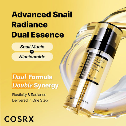 COSRX Snail Mucin 74% + Niacinamide 5% Dual Essence, Anti Aging Face Serum for Dull Skin, Sensitive Skin, Korean Skin Care, 2.70 fl.oz / 80ml