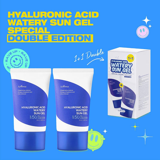 ISNTREE Hyaluronic Acid Watery Sun Gel Double Edition 50ml x 2ea | Special Edition with two sunscreens | Watery gel type sunscreen