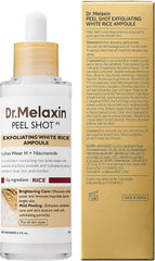 Dr.Melaxin Peel Shot Glow White Rice Peeling Ampoule, Soft Exfoliating Face and Body Scrub Dead Skin Cells Remover for All Skin Types korean skin care 80ml