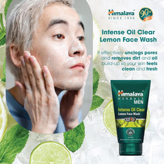 Himalaya Men Intense Oil Clear Lemon Face Wash Gently Cleanses Impurities & Removes Excess Oil -100ml