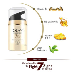 Olay Total Effects 7-in-1 Anti-ageing Day Cream With A Touch Of Foundation Spf15, 50g