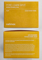 celimax Pore+Dark Spot Brightening Pad | Exfoliating Peeling Pads for Enlarged Pores, with Hyaluronic Acid, Pore Minimizer, Non-Irritating, Hydrating, For Sensitive Skin (40 pads)