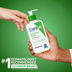 CeraVe Hydrating Facial Cleanser, Moisturizing Face Wash For Dry Skin, Hyaluronic Acid + Ceramides + Glycerin, Hydrating Cleanser For Normal To Dry Skin, National Eczema Association Certified