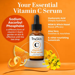 TruSkin Naturals Vitamin C Serum for Face, Topical Facial Serum with Hyaluronic Acid & Vitamin E, 1 oz.