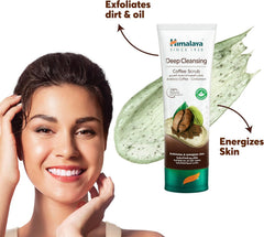 Himalaya Deep Cleansing Coffee Face Scrub with Coffee and Cinnamon for Gently Exfoliated and Purified Skin with Radiant, Oil-Free Glow, 75 ml